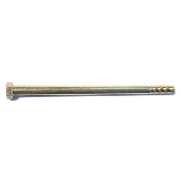 Midwest Fastener Grade 8, 7/16"-14 Hex Head Cap Screw, Zinc Yellow Steel, 8 in L, 10 PK 51614 - main